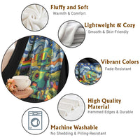 Funny Rainbow Starry Night Robot Pride Throw Blanket LGBTQ Geeky Gift