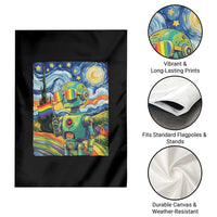 Funny Rainbow Starry Night Robot Pride Garden Flag LGBTQ Geeky Gift