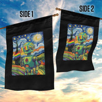 Funny Rainbow Starry Night Robot Pride Garden Flag LGBTQ Geeky Gift