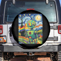 Funny Rainbow Starry Night Robot Pride Spare Tire Cover LGBTQ Geeky Gift