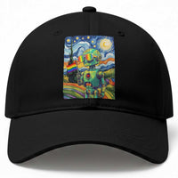 Funny Rainbow Starry Night Robot Pride Baseball Cap LGBTQ Geeky Gift
