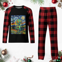 Funny Rainbow Starry Night Robot Pride Plaid Pajama Set LGBTQ Geeky Gift