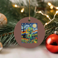 Funny Rainbow Starry Night Robot Pride Ceramic Ornament LGBTQ Geeky Gift