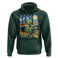 Funny Rainbow Starry Night Robot Pride Hoodie LGBTQ Geeky Gift