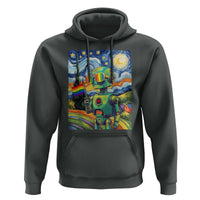 Funny Rainbow Starry Night Robot Pride Hoodie LGBTQ Geeky Gift