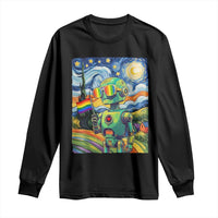 Funny Rainbow Starry Night Robot Pride Long Sleeve Shirt LGBTQ Geeky Gift