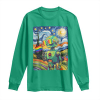Funny Rainbow Starry Night Robot Pride Long Sleeve Shirt LGBTQ Geeky Gift