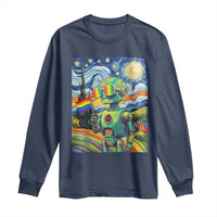 Funny Rainbow Starry Night Robot Pride Long Sleeve Shirt LGBTQ Geeky Gift