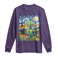 Funny Rainbow Starry Night Robot Pride Long Sleeve Shirt LGBTQ Geeky Gift