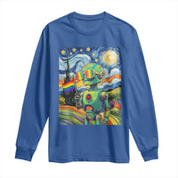 Funny Rainbow Starry Night Robot Pride Long Sleeve Shirt LGBTQ Geeky Gift