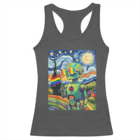 Funny Rainbow Starry Night Robot Pride Racerback Tank Top LGBTQ Geeky Gift