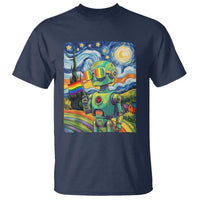 Funny Rainbow Starry Night Robot Pride T Shirt LGBTQ Geeky Gift