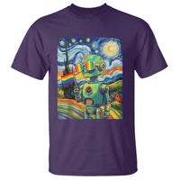 Funny Rainbow Starry Night Robot Pride T Shirt LGBTQ Geeky Gift
