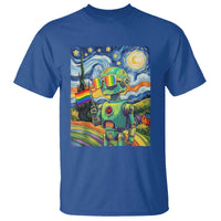 Funny Rainbow Starry Night Robot Pride T Shirt LGBTQ Geeky Gift