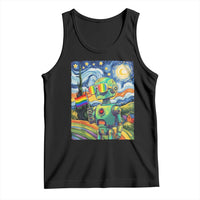 Funny Rainbow Starry Night Robot Pride Tank Top LGBTQ Geeky Gift