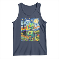 Funny Rainbow Starry Night Robot Pride Tank Top LGBTQ Geeky Gift