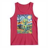 Funny Rainbow Starry Night Robot Pride Tank Top LGBTQ Geeky Gift