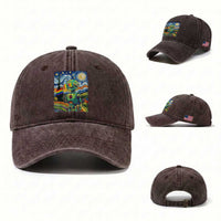 Funny Rainbow Starry Night Robot Pride Washed Cotton Baseball Cap LGBTQ Geeky Gift