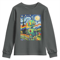 Funny Rainbow Starry Night Robot Pride Youth Sweatshirt LGBTQ Geeky Gift