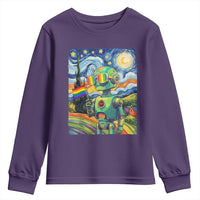 Funny Rainbow Starry Night Robot Pride Youth Sweatshirt LGBTQ Geeky Gift