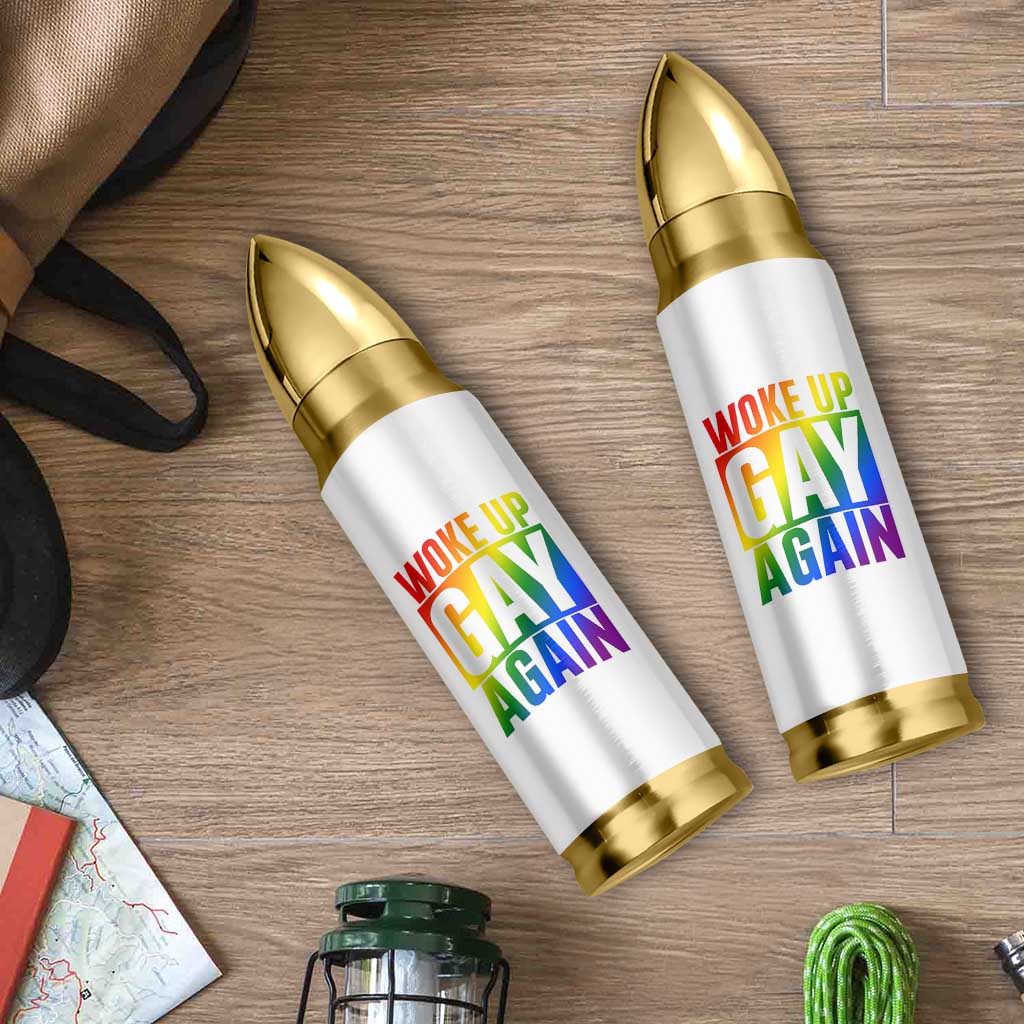 Funny LGBTQ Pride Month Bullet Tumbler Woke Up Gay Again