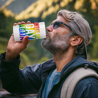 Funny LGBTQ Pride Month 4 in 1 Can Cooler Tumbler Woke Up Gay Again