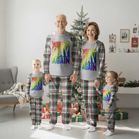 Funny LGBTQ Pride Month Plaid Pajama Set Woke Up Gay Again