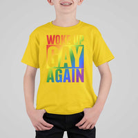 Funny LGBTQ Pride Month T Shirt For Kid Woke Up Gay Again