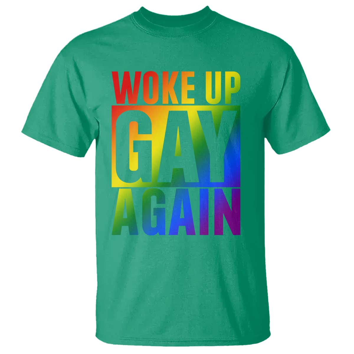 Funny LGBTQ Pride Month T Shirt Woke Up Gay Again