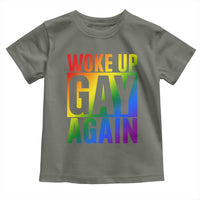 Funny LGBTQ Pride Month Toddler T Shirt Woke Up Gay Again