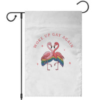 Funny Flamingos Woke Up Gay Again Garden Flag Gift For Queer Bird Lovers