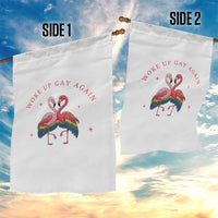 Funny Flamingos Woke Up Gay Again Garden Flag Gift For Queer Bird Lovers