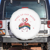 Funny Flamingos Woke Up Gay Again Spare Tire Cover Gift For Queer Bird Lovers