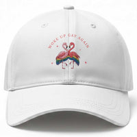 Funny Flamingos Woke Up Gay Again Baseball Cap Gift For Queer Bird Lovers
