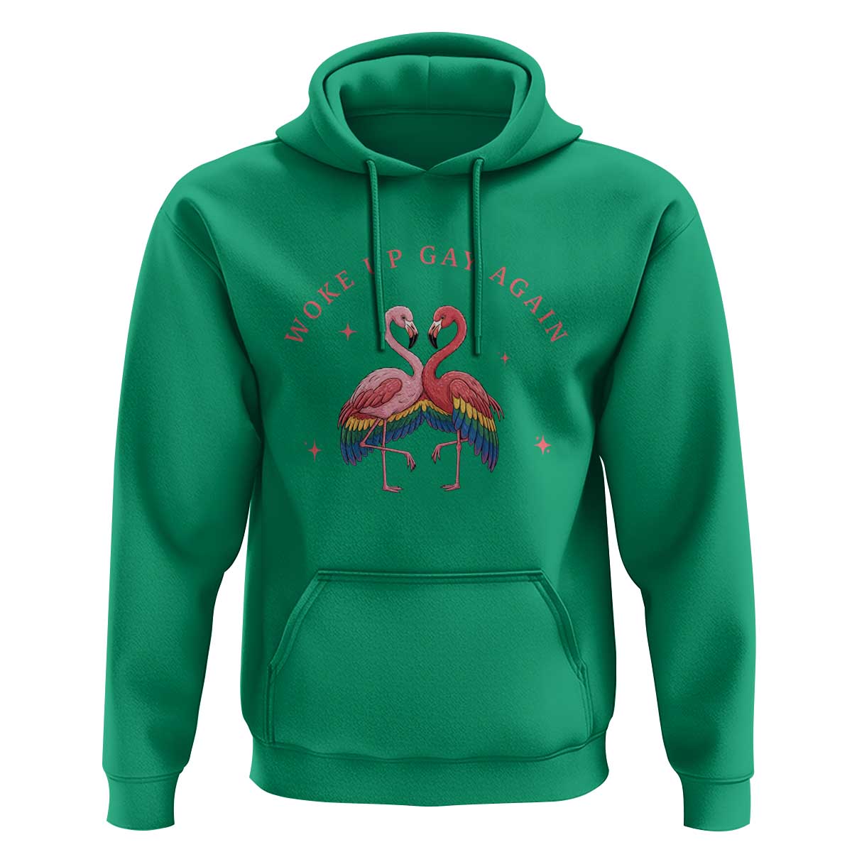 Funny Flamingos Woke Up Gay Again Hoodie Gift For Queer Bird Lovers
