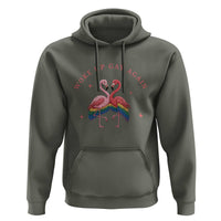 Funny Flamingos Woke Up Gay Again Hoodie Gift For Queer Bird Lovers
