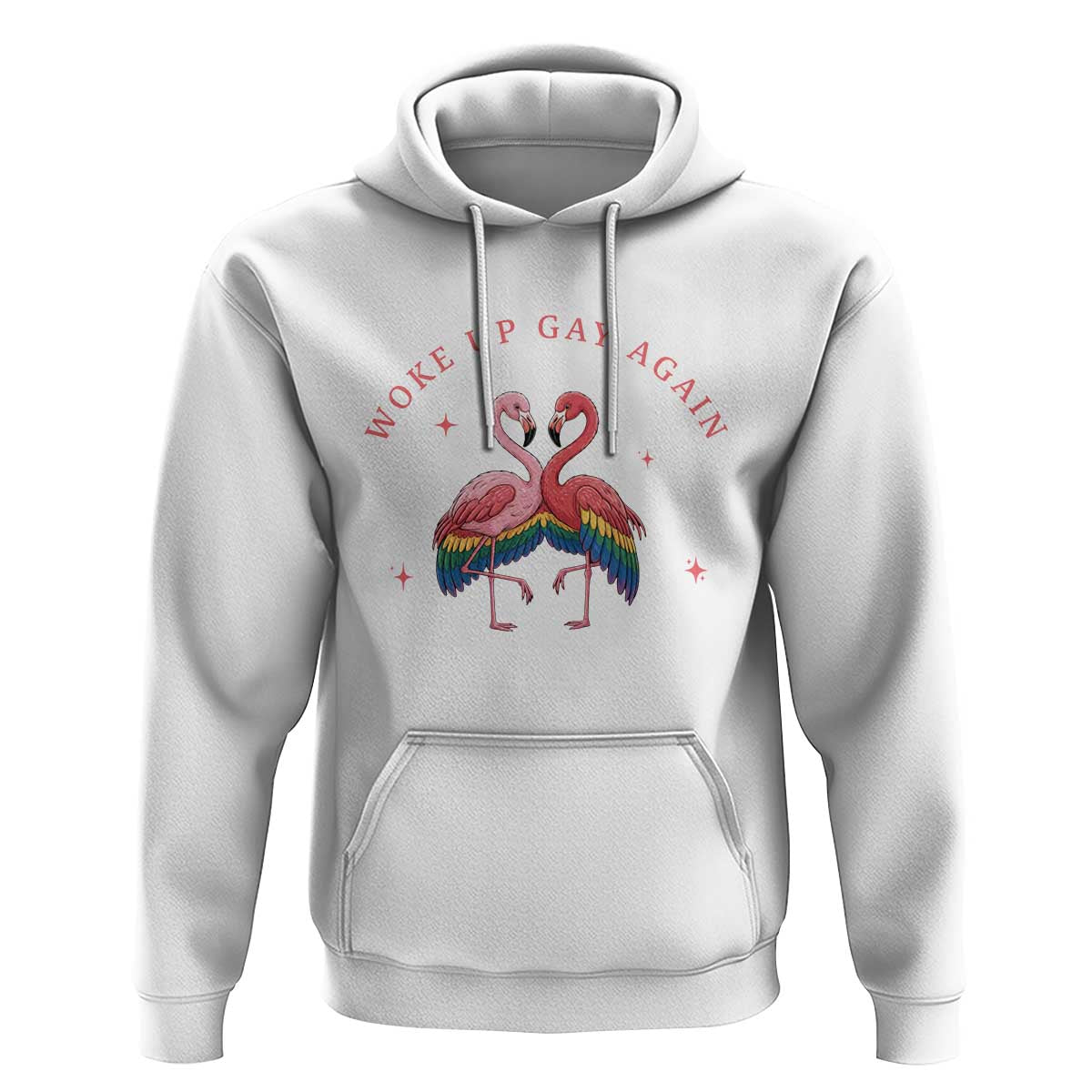 Funny Flamingos Woke Up Gay Again Hoodie Gift For Queer Bird Lovers