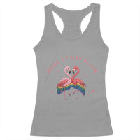 Funny Flamingos Woke Up Gay Again Racerback Tank Top Gift For Queer Bird Lovers