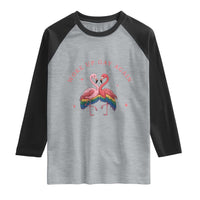 Funny Flamingos Woke Up Gay Again Raglan Shirt Gift For Queer Bird Lovers