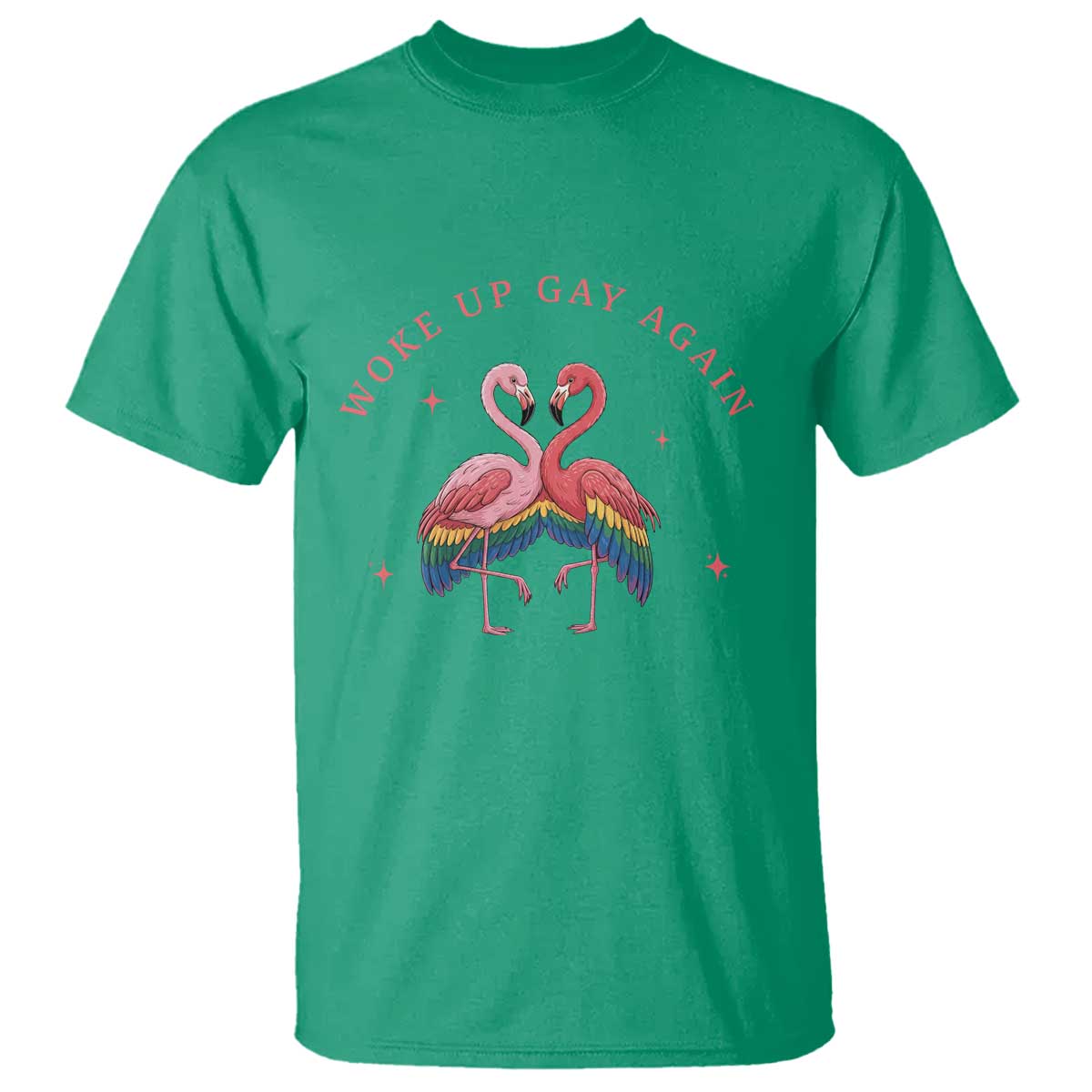 Funny Flamingos Woke Up Gay Again T Shirt Gift For Queer Bird Lovers