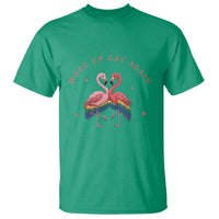 Funny Flamingos Woke Up Gay Again T Shirt Gift For Queer Bird Lovers