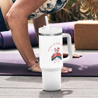 Funny Flamingos Woke Up Gay Again Tumbler With Handle Gift For Queer Bird Lovers