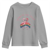 Funny Flamingos Woke Up Gay Again Youth Sweatshirt Gift For Queer Bird Lovers