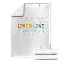 Love Is Love Rainbow Typography Throw Blanket LGBTQ Support Gift
