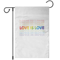 Love Is Love Rainbow Typography Garden Flag LGBTQ Support Gift
