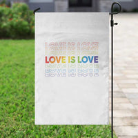Love Is Love Rainbow Typography Garden Flag LGBTQ Support Gift
