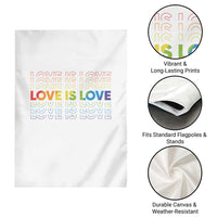 Love Is Love Rainbow Typography Garden Flag LGBTQ Support Gift