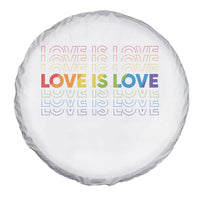 Love Is Love Rainbow Typography Spare Tire Cover LGBTQ Support Gift