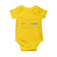 Love Is Love Rainbow Typography Baby Onesie LGBTQ Support Gift