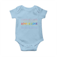 Love Is Love Rainbow Typography Baby Onesie LGBTQ Support Gift